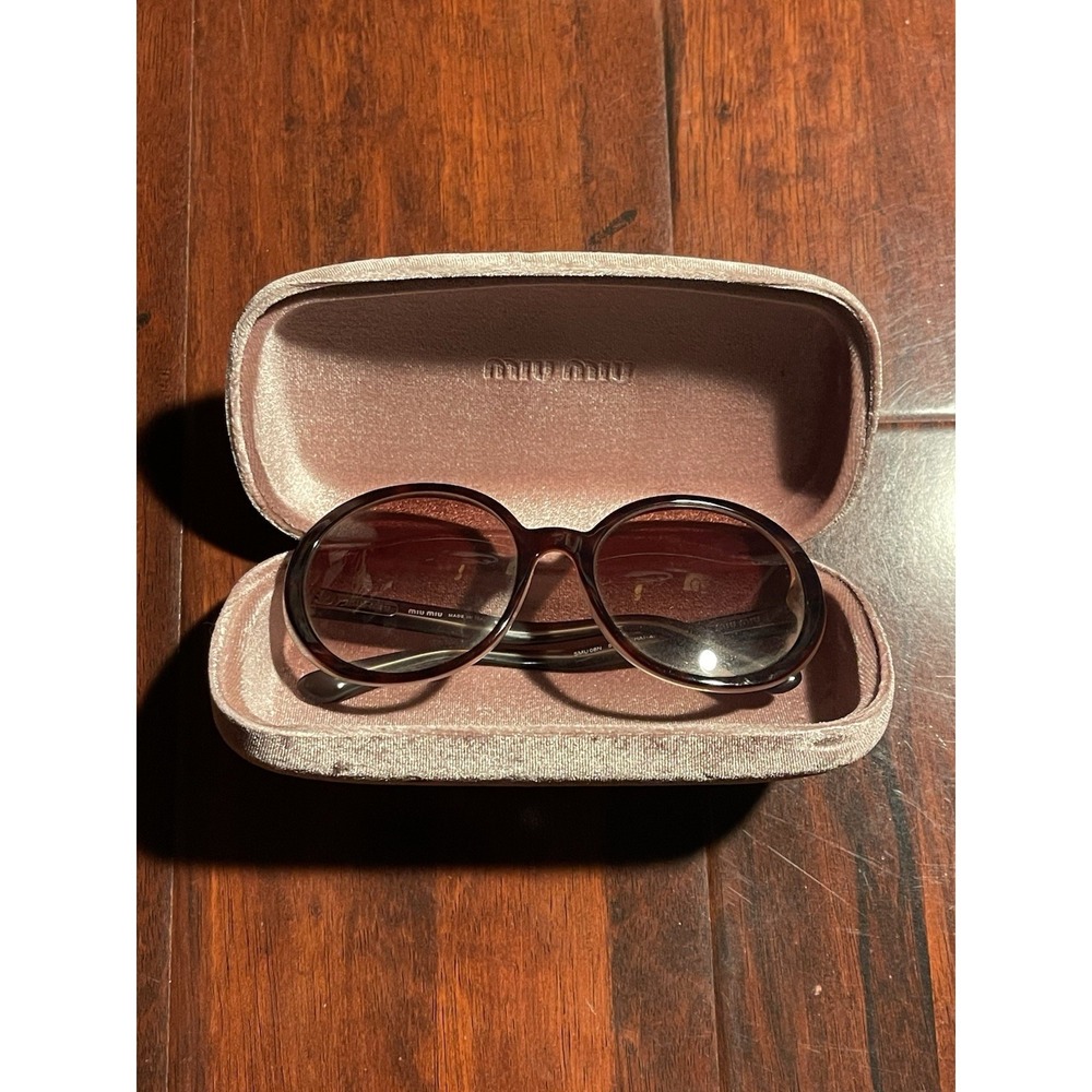 Miu Miu Burgundy Round Shaped Women's Sunglasses SMU08N 58 19 HAI-4P1 140 2N